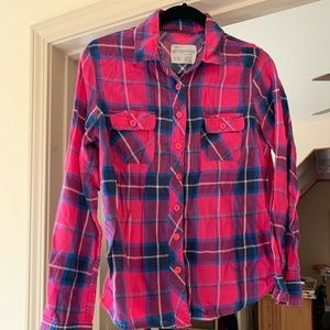 Plaid Patterned Button Up Top